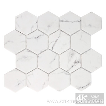 3inch Hexagon Glass Mosaic Tile